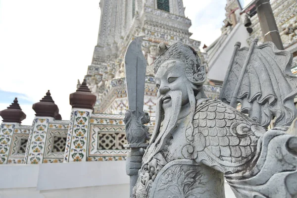 Bambola Pietra Cinese Gigante Decorare Nel Tempio Buddista Wat Arun — Foto Stock
