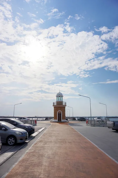 Bangsaen Thailand Feb Lighthouse Ang Sila Fish Market Febraury 2022 — Stock Photo, Image