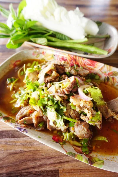 Salade Bœuf Haché Épicé Nourriture Épicée Thaïlandaise — Photo