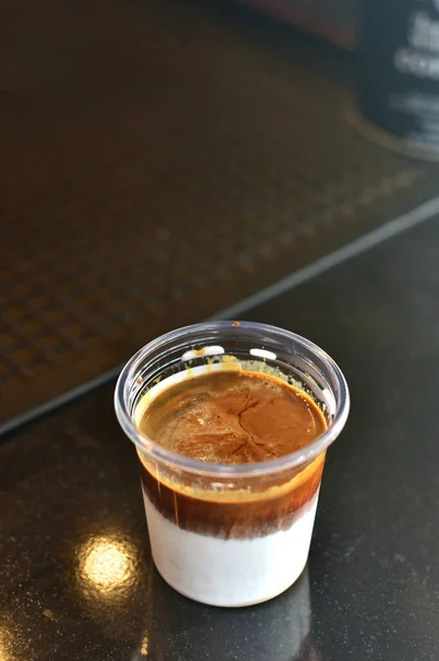 桌上的脏咖啡 咖啡时间 — 图库照片