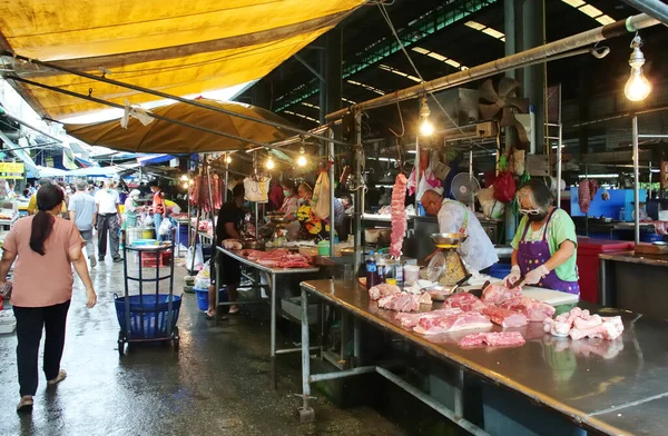 CHONBURI, THAIALAND - 7 MAY : Butcher shop in Siracha market on 7 May 2022 in Siracha, Chonburi, Thailand