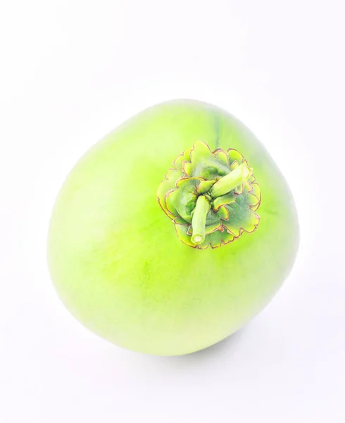 Fruta Coco Verde Isolada Sobre Fundo Branco — Fotografia de Stock