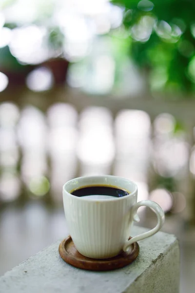 Warme Koffiekop Leuning Koffie Thuis — Stockfoto