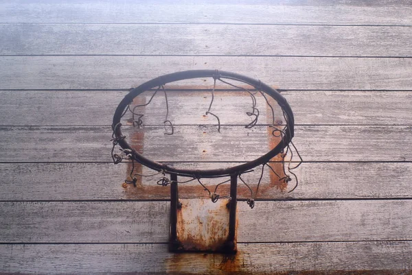 Vintage Basketbal Hoepel Close — Stockfoto