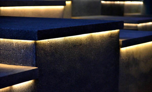 LED light decoration inside edge steps