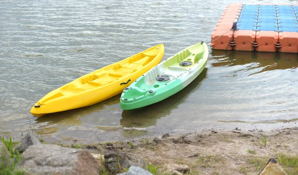 Bateau Kayak Amarré Lagune — Photo