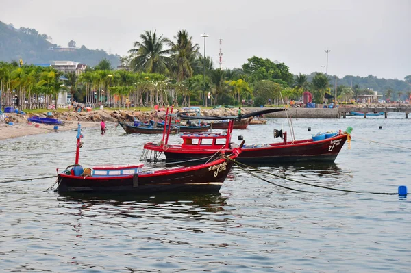 Chonburi Thailand Martie Barca Pescuit Ancorată Mare Martie 2022 Bangphra — Fotografie, imagine de stoc