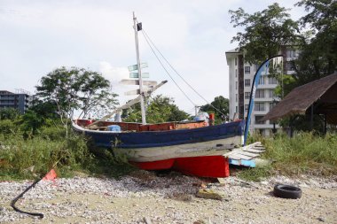 CHONBURI, THAILAND - 5 Temmuz 2021 'de Siracha, Chonburi, Tayland' da deniz kazası