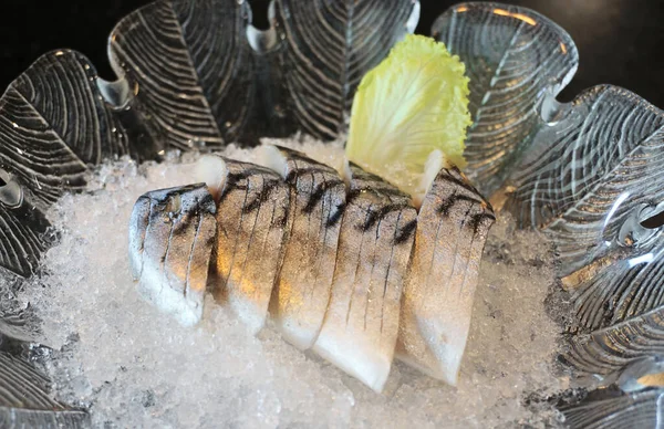 Sashimi Shime Saba Ice Japanese Cuisine — 图库照片