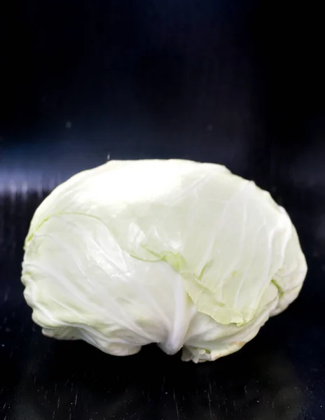 Cabbage Vegetable Black Background — Foto de Stock