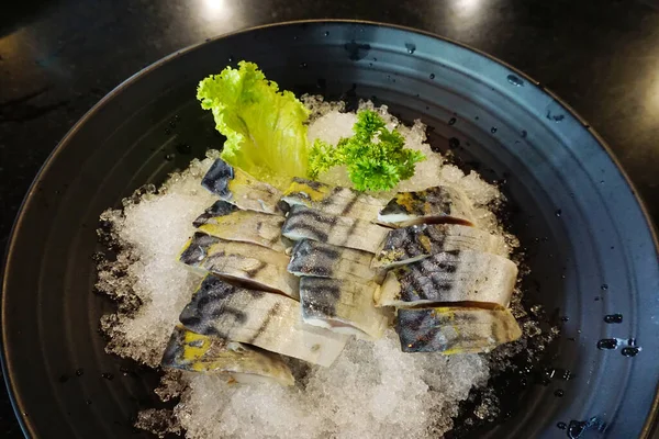 Sashimi Shime Saba Ice Japanese Cuisine — 图库照片