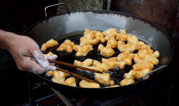 Deep Fried Doughstick Hot Oil Patongo —  Fotos de Stock