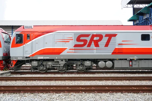 Chonburi Thailand Apr Locomotive Train Close Railway Foreground April 2022 —  Fotos de Stock