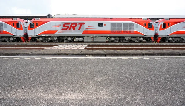 Chonburi Thailand Apr Locomotive Train Close Railway Foreground April 2022 —  Fotos de Stock