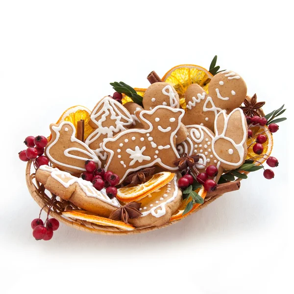 Biscoitos de Natal e especiarias — Fotografia de Stock