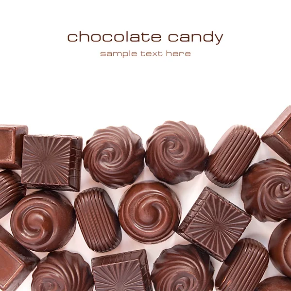 Diferentes doces de chocolate — Fotografia de Stock