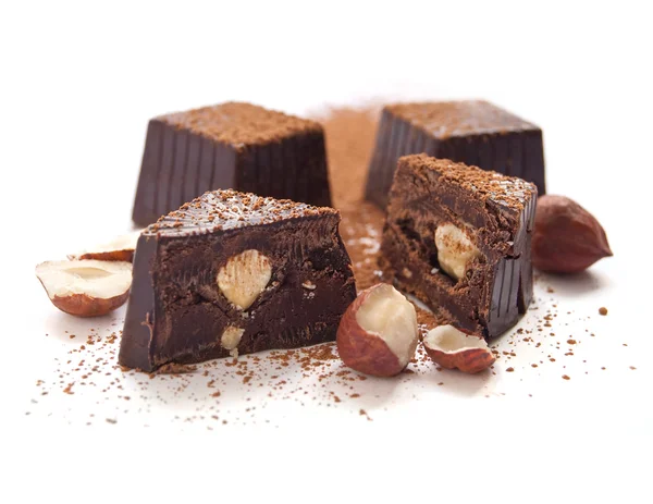 Törött csokoládés cukorkák — Stock Fotó