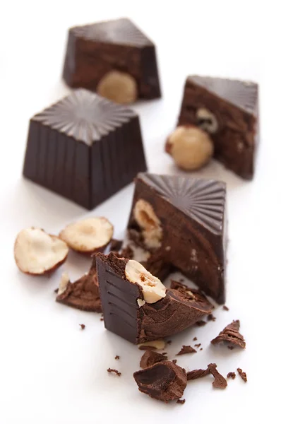 Broken chocolate candies — Stock Photo, Image