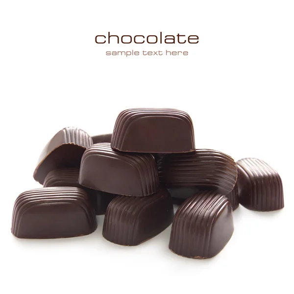 Doces de chocolate com creme doce — Fotografia de Stock