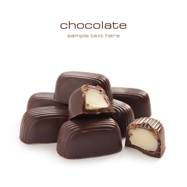 Doces de chocolate com creme doce — Fotografia de Stock