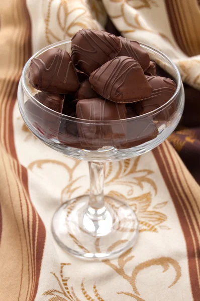 Chocolate candy with sweet cream inside — Stock Photo, Image