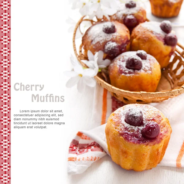 Cherry muffins — Stockfoto