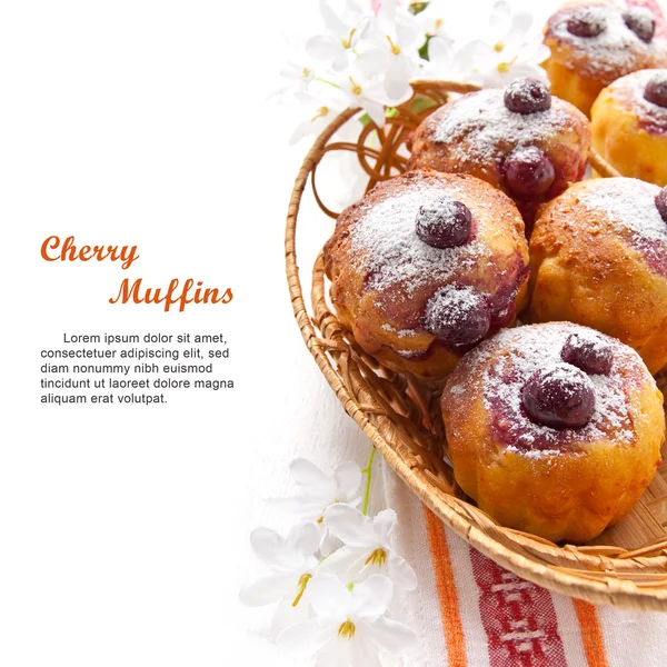 Cherry Muffins — Stock Photo, Image