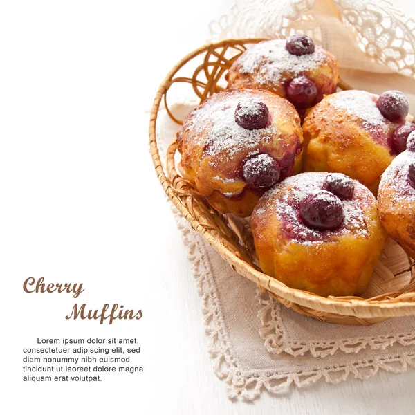 Muffins de cereja — Fotografia de Stock