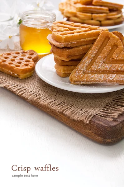 Morning breakfast with waffles — Stock Photo, Image