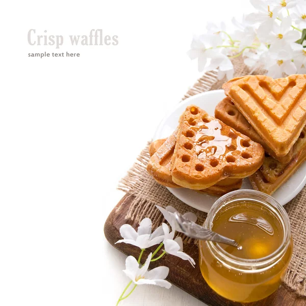 Morning breakfast with waffles — Stock Photo, Image