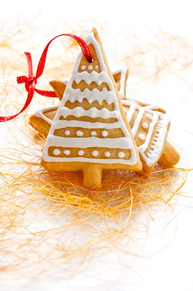 Cookies in de vorm van kerstboom — Stockfoto