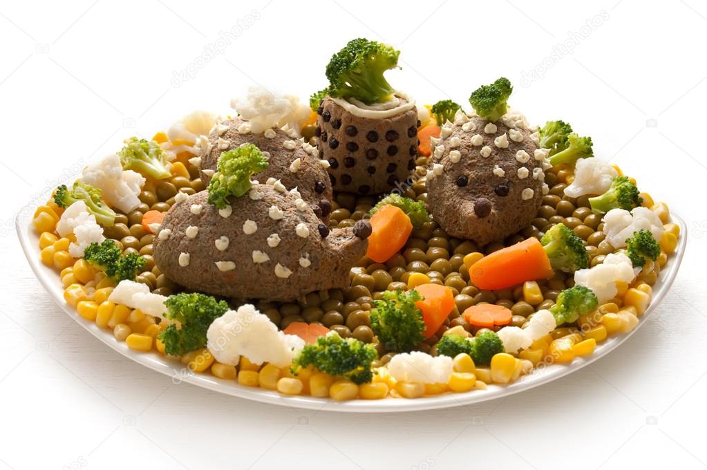 Chicken liver pate in the form of a hedgehog