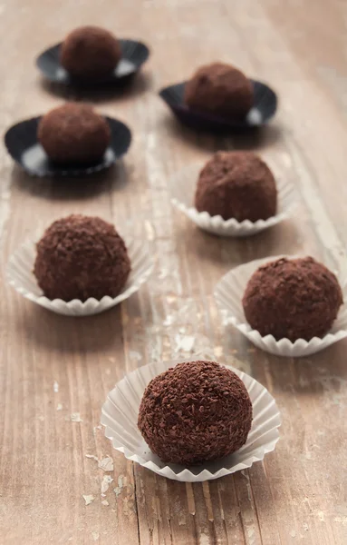 Chocolate truffle, homemade dessert — Stock Photo, Image