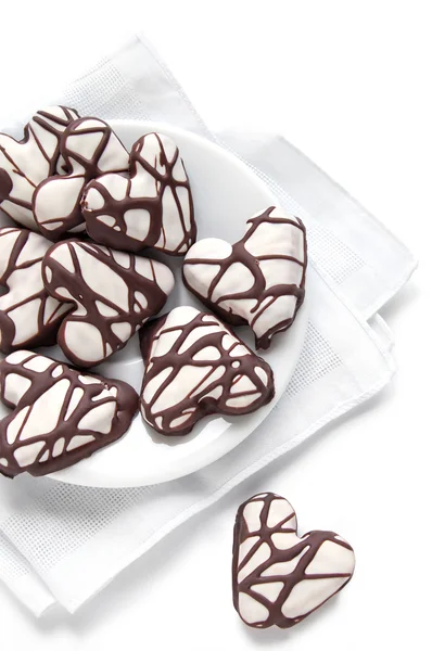 Cookies in the shape of a heart — Stock Photo, Image