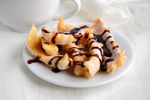 Sweet crunchy stick with chocolate coating — Stock Photo, Image