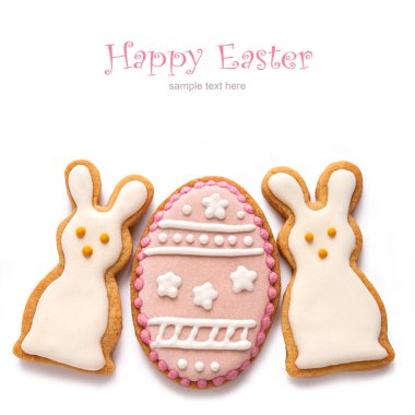 Set from Easter cookies in the shape of egg clipart