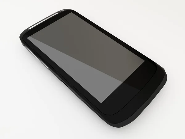 Schwarzes Smartphone isoliert auf weißem Hintergrund. — Stockfoto