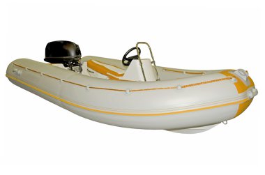 Inflatable boat with motor clipart