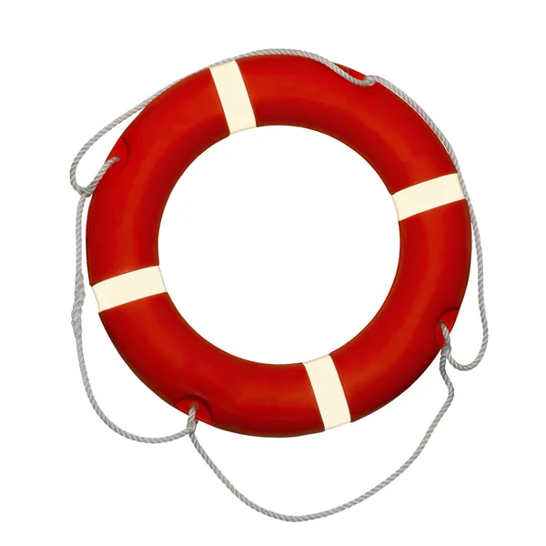 Červený záchranný kruh — Stock fotografie