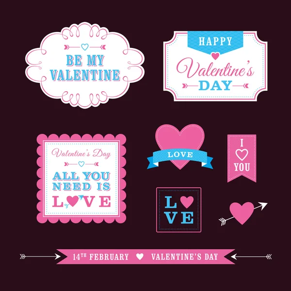 Valentin-nap keretek & határok — Stock Vector