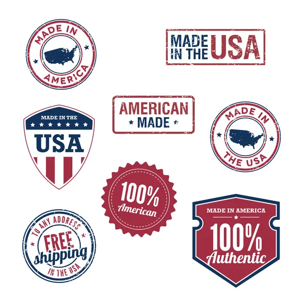 Badges fabriqués aux États-Unis — Image vectorielle