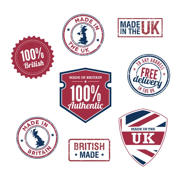 Gemaakt in de uk badges — Stockvector