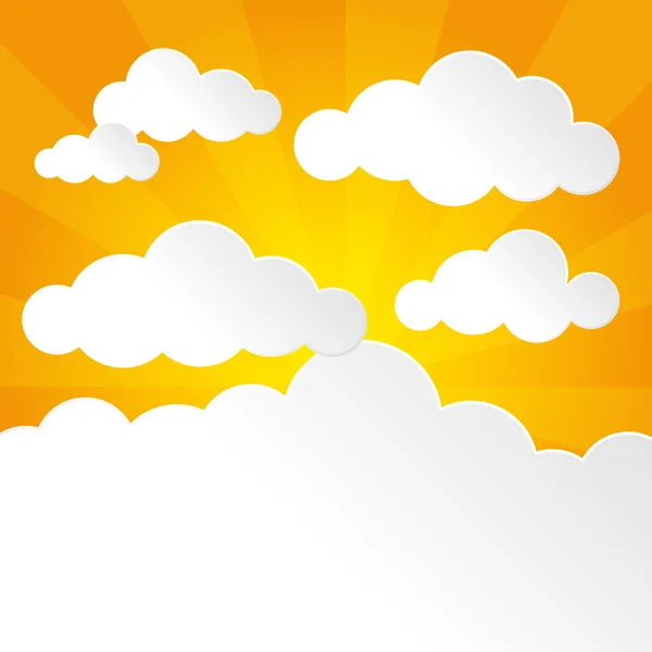 Ciel ensoleillé avec nuages — Image vectorielle