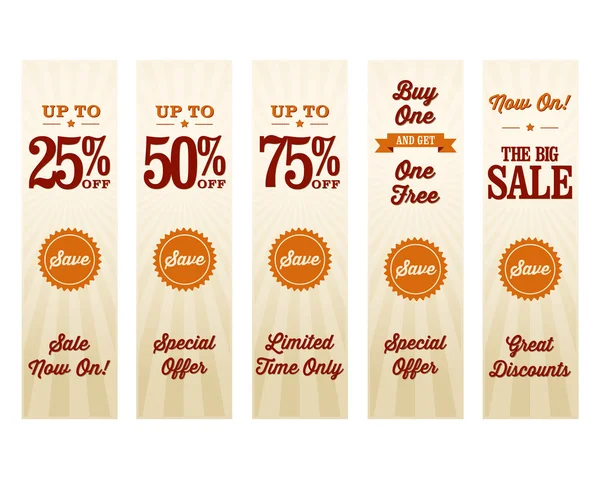 Banners Web de venta al por menor Vintage — Vector de stock