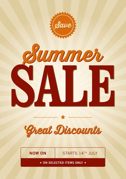 Retail Summer Sale Poster — Stock Vector