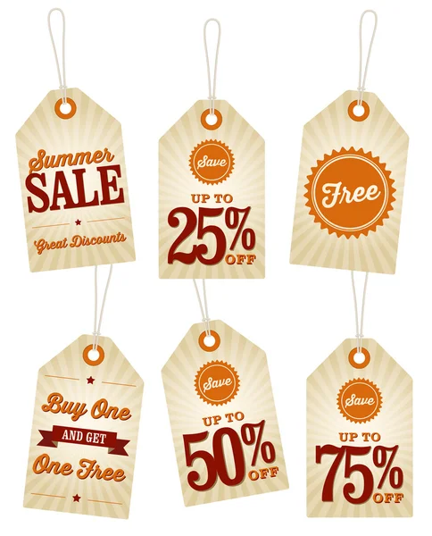 Summer Sale Retail Labels — Stock Vector