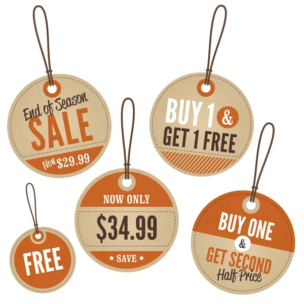 Vintage Retail Swing Tags — Stock Vector