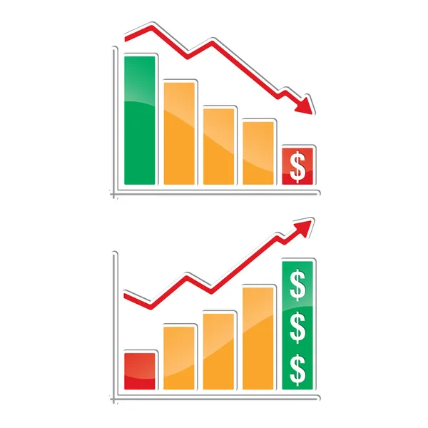 Диаграммы прибыли и убытков — стоковый вектор