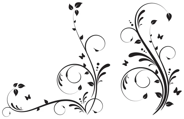 Diseño floral decorativo — Vector de stock