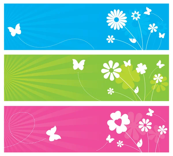 Diseño de banner floral — Vector de stock